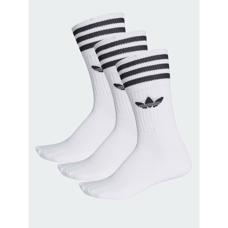 Solid Crew White/Black Socks|6-8.5|9-11|WHITE/BLACK