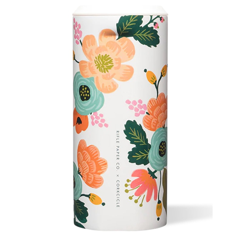 Corkcicle x Riffle Paper Co. Gloss Cream Lively Floral Slim Can Cooler