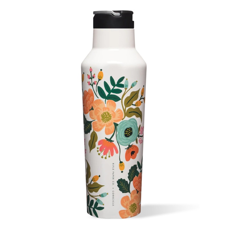 Corkcicle x Rifle Paper Co. 20oz Gloss Cream Lively Floral Sport Canteen