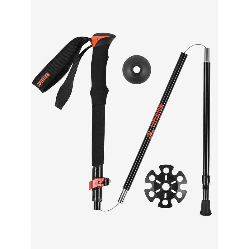 Aluminum Touring Poles|110-135CM|ORANGE|BLACK (BLK)