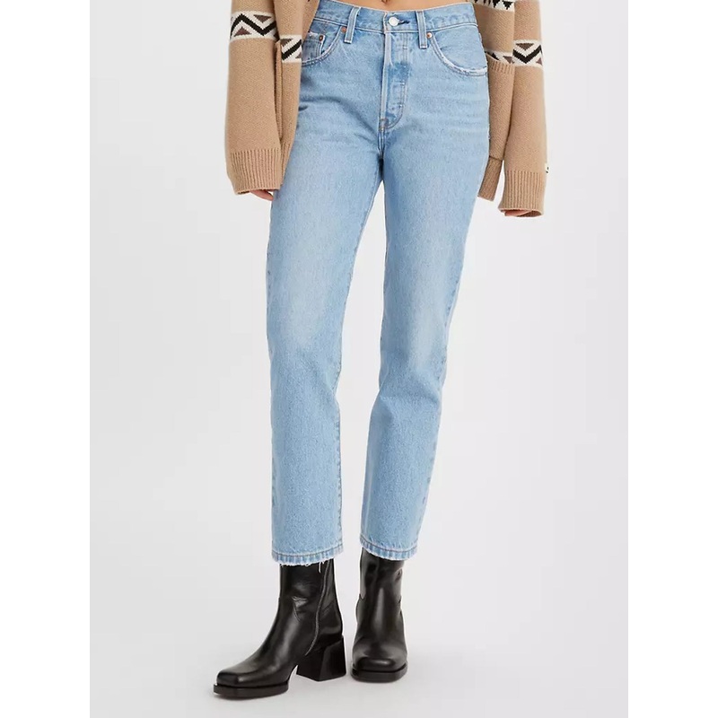 501 Crop Jeans|23X28|24X28|25X28|26X28|27X28|28X28|29X28|30X28|31X28|LIGHT IND WORN IN (0240)