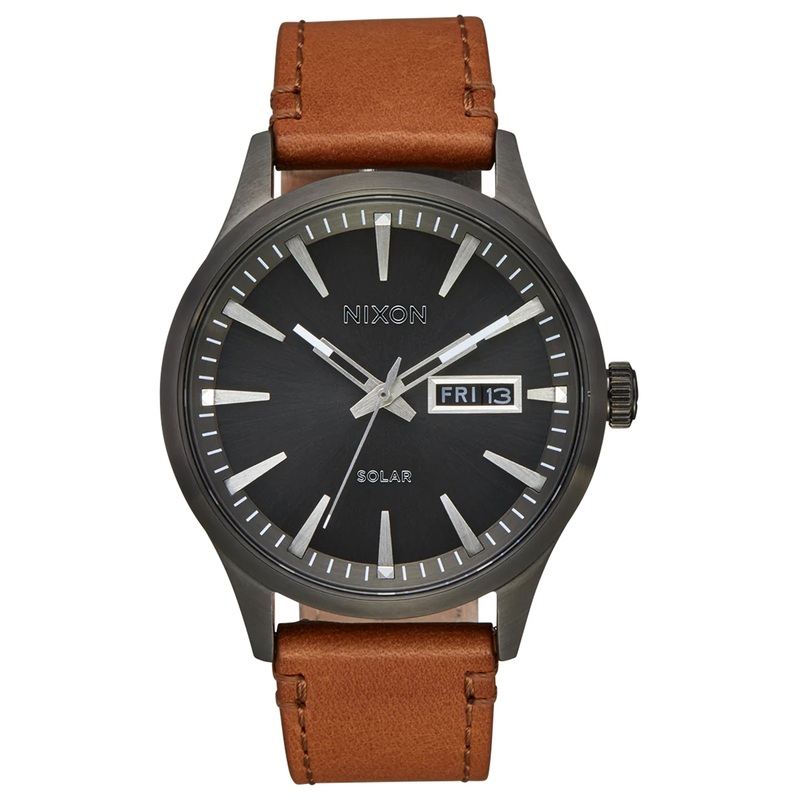 Sentry Solar Leather Watch|O/S|GUNMETAL (131)|NAVY SUNRAY/SILVER (5091)|ALL GOLD/BLACK (510)