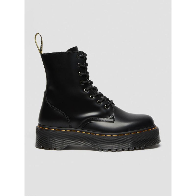 Jadon Polished Smooth Platform Black Boots