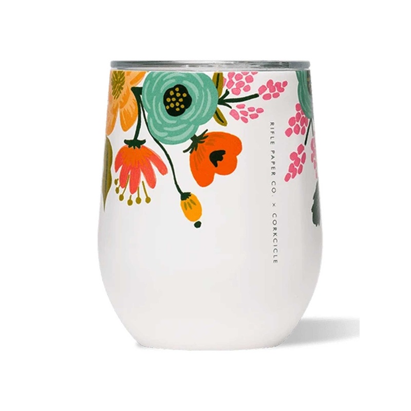 Corkcicle x Rifle Paper Co. 12oz Cream Lively Floral Stemless Cup