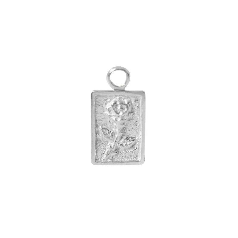 Rose Argent Charm