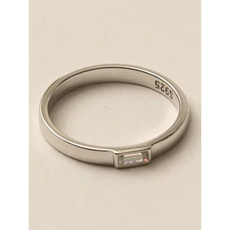 Zircon Simple Silver Ring|6|7|8|SILVER