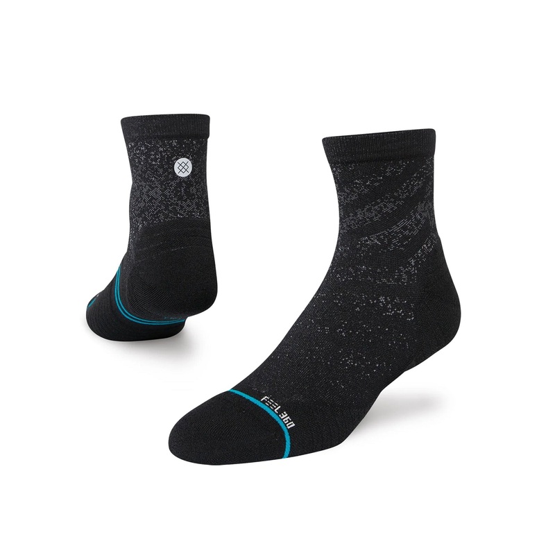 Run Light Tab Quarter Socks|SM|MED|LRG|BLACK (BLK)|VOLT (VLT)
