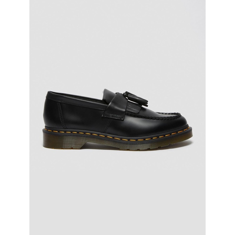 Adrian Yellow Stitch Smooth Black Shoes