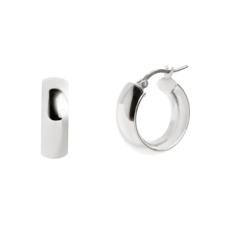 Baby Chunky Hoops Earrings In Silver