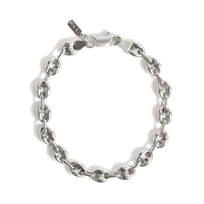 Coffee Bean Bracelet In Silver