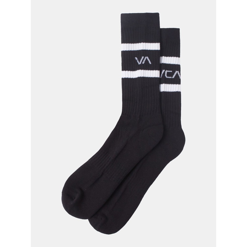 2 Pack Striped Crew Socks|O/S|BLACK (BLK)|WHITE (WHT)