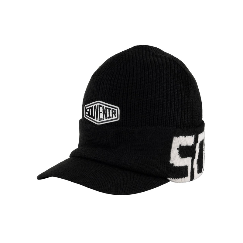 Jacquard Visor Beanie|O/S|BLACK/WHITE|MOSS/LAVENDER|BUTTER/GREY