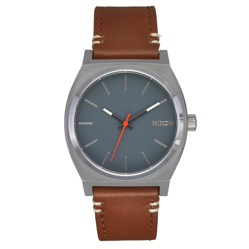 Time Teller Leather Watch|O/S|GUNMTL/BSLT/SIENNA (5195)