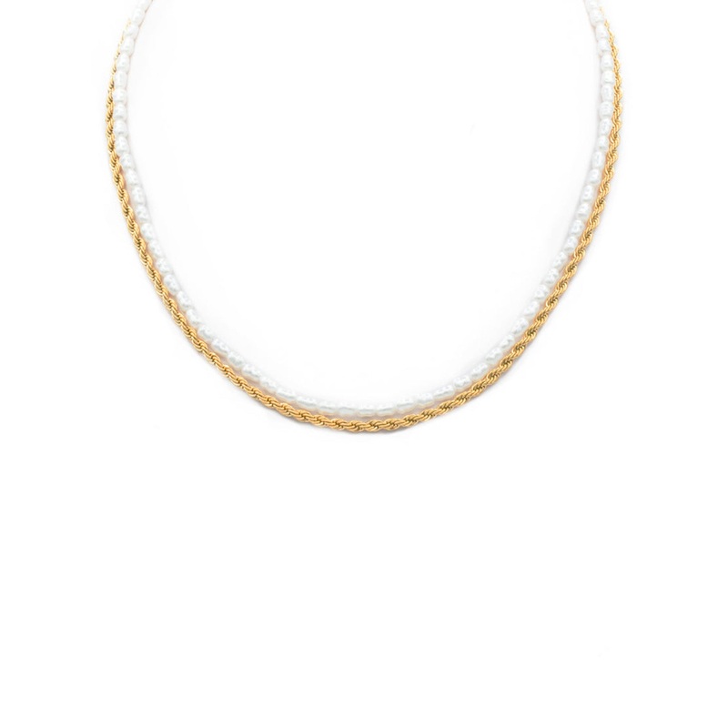 Double Twisted Pearl Or Necklace