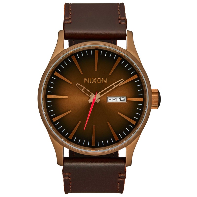 The Sentry Leather Watch|O/S|BRONZE/BLACK (5145)|SILVR/BLUE/DK FRST (5158)|ROSE GLD/NVY/BROWN (2867)|SILVER/BROWN (1113)|POL GLD/NVY SUNRAY (3320)|GUNMETAL/IND/BROWN (2984)|GUN/SILVER/TAN (2741)|DK GREEN/SADDLE (2535)|BRONZE/GUNMETAL (2091)|SURPLUS/BROWN