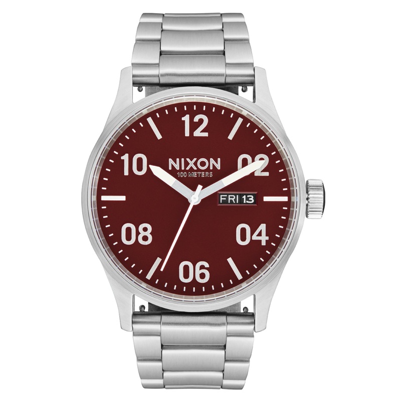 The Sentry SS Silver/Cranberry Watch