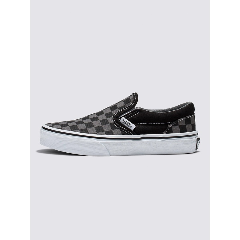 Classic Slip-on Checkerboard Black/Pewter Shoes (Kids)