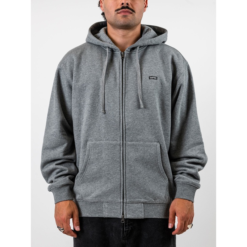 Small Box Logo Zip Hoodie|SM|MED|LRG|XL|XXL|BLACK|GREY HEATHER