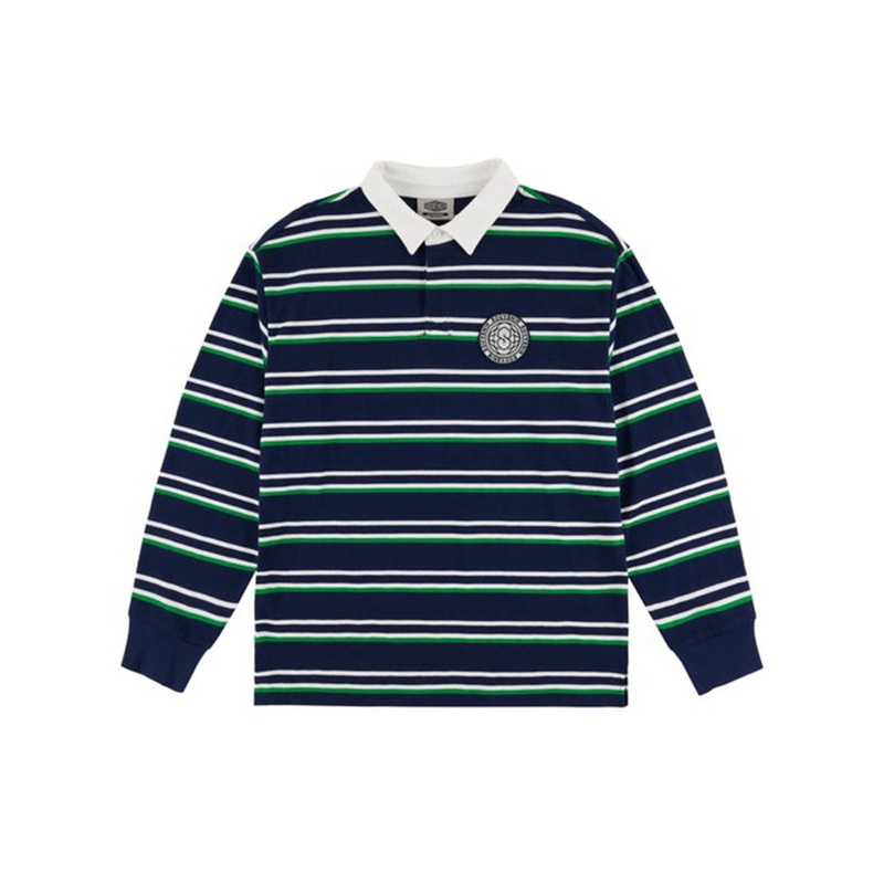 Striped Rugby Long Sleeve Polo