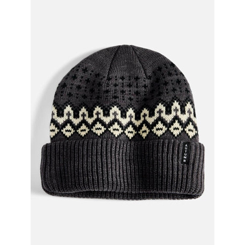 Fair Isle Beanie|O/S|CHARCOAL|KHAKI