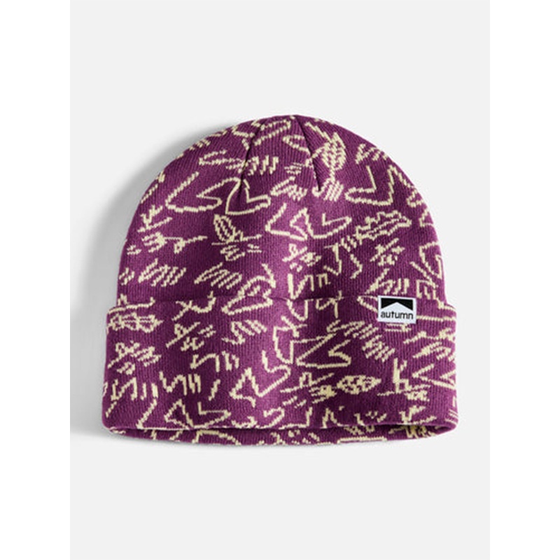 Gus Camo Beanie|O/S|EGGPLANT|BLACK|NATURAL
