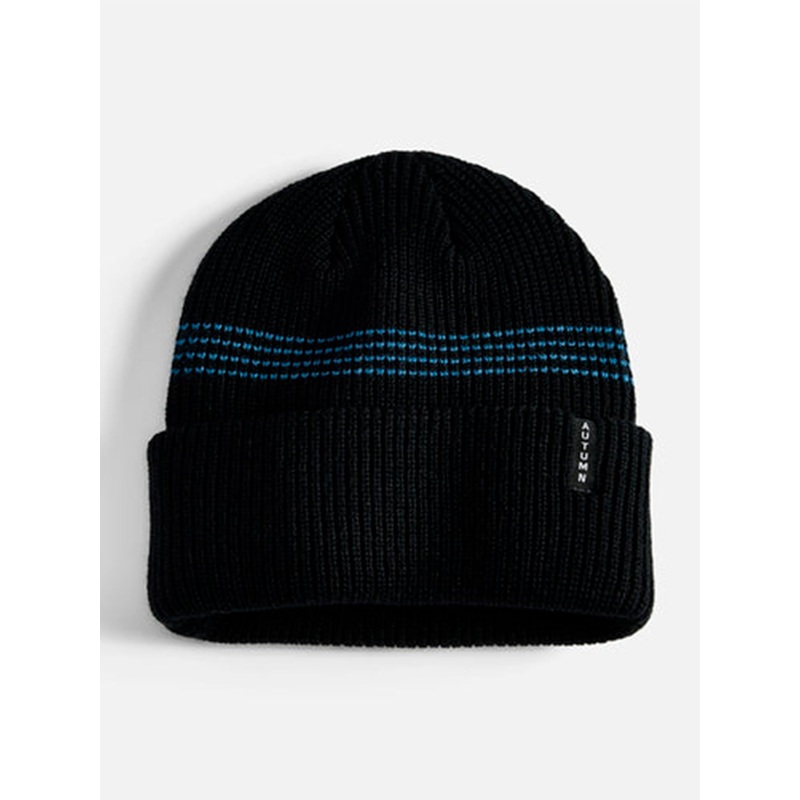 Mini Stripe Beanie|O/S|BLACK/BLUE|QUIET GREEN/COBALT