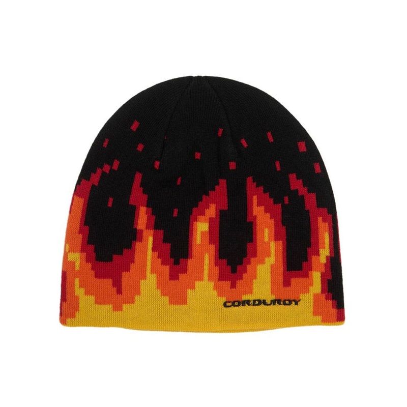 Digi Flames Beanie|O/S|BLACK