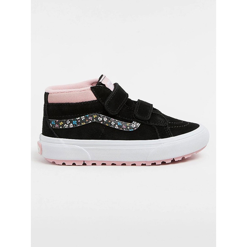 MTE Sk8-Mid Reissue V Floral Black/Pink Shoes (Kids)
