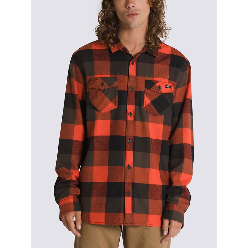 Box Flannel Classic Long Sleeve Buttondown Shirt