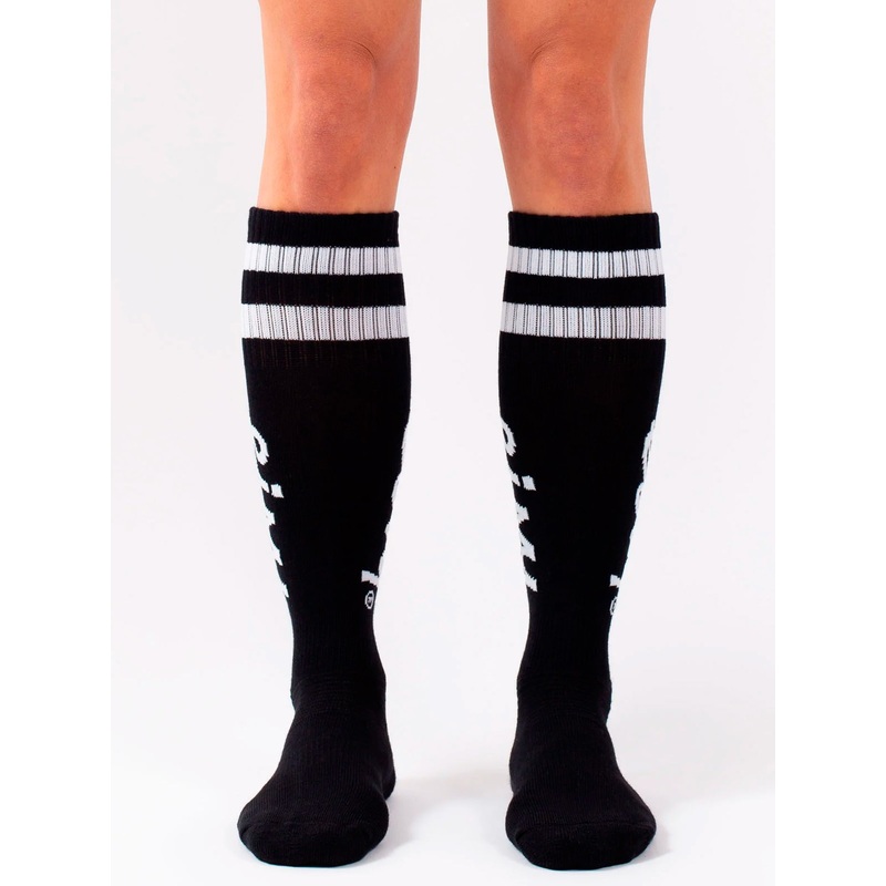 Cheerleader Wool Black Snow Socks