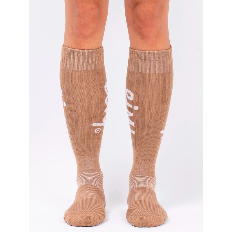 Rib Wool Faded Coffee Snow Socks