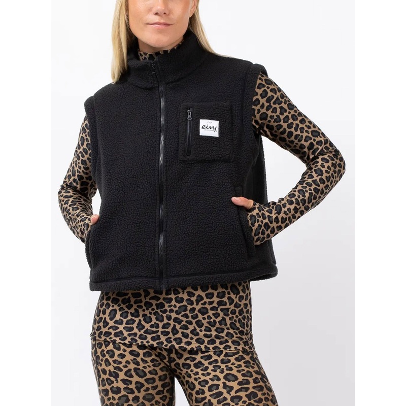 Boxy Sherpa Black Vest|SM|MED|LRG|BLACK