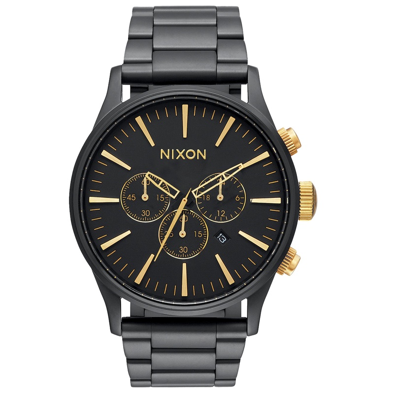 Sentry Chrono Matte Black/Gold Watch