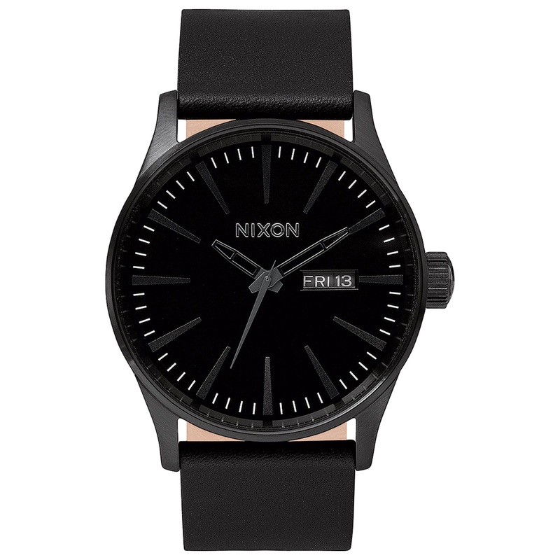 Sentry Leather All Black Watch