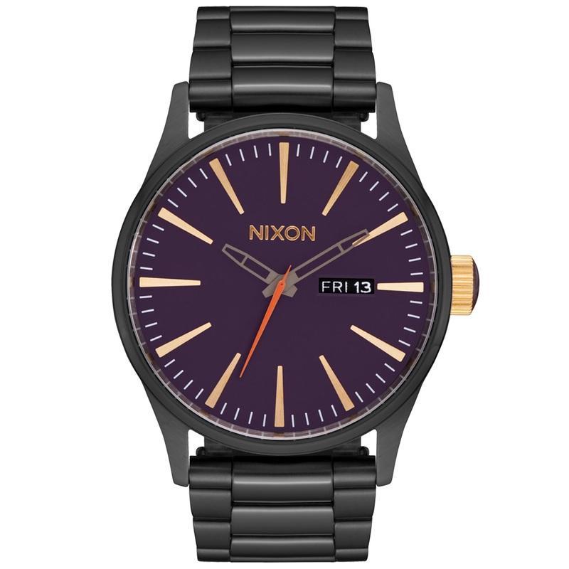 Sentry Stainless Steel Gunmetal/Blackberry/Gold Watch