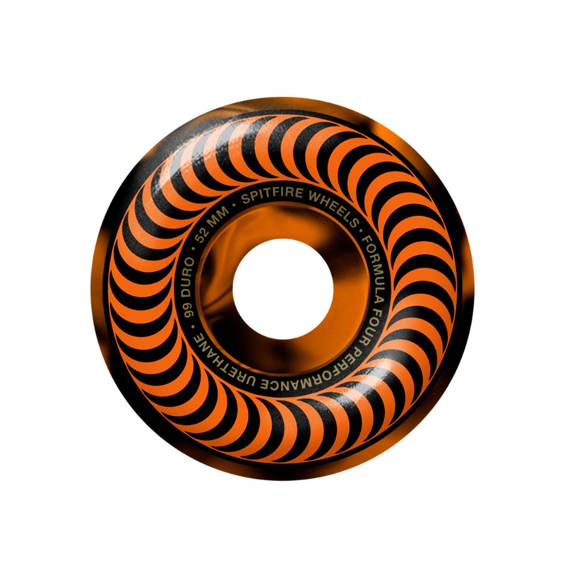 F4 Swirl Classic Black/Orange Skateboard Wheels