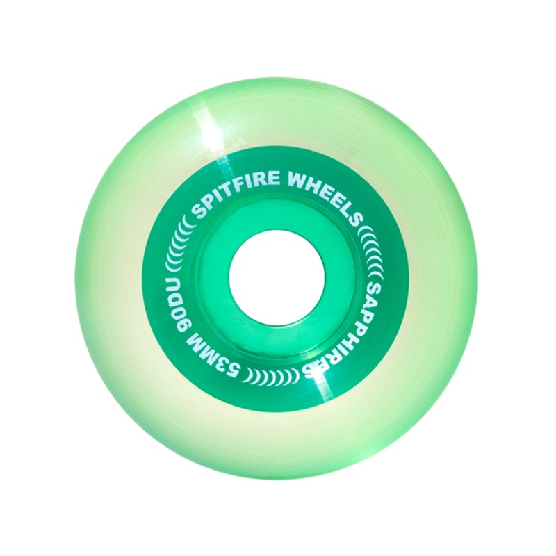 Sapphire Radial Clear/Green Skateboard Wheels