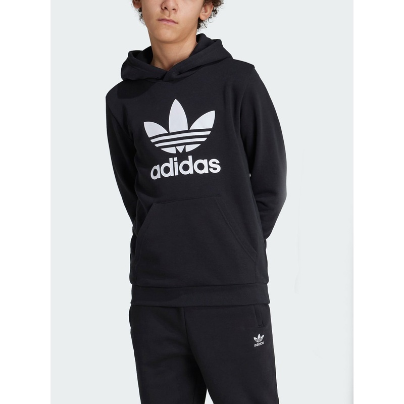 Adicolor Trefoil Black Hoodie (Boys 7-14)
