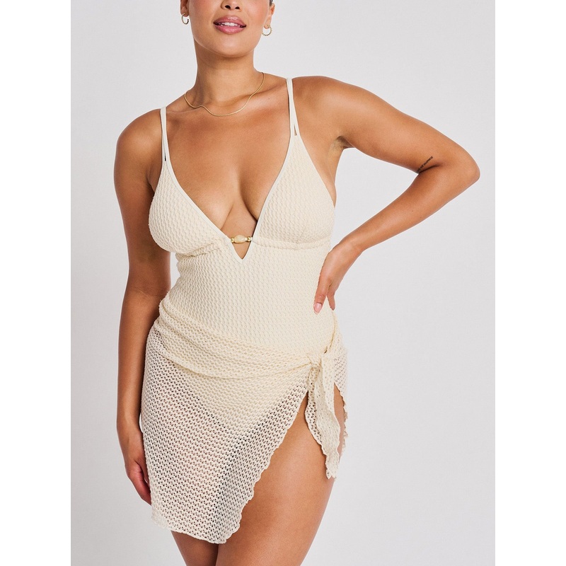 Crochet Pareo Cover-Up|XS/S|M/L|SOFT CREAM