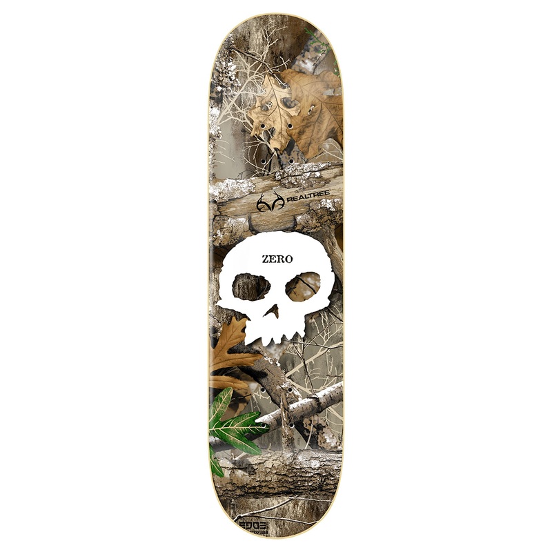 Single Skull x Realtree White 8.5” Skateboard Deck