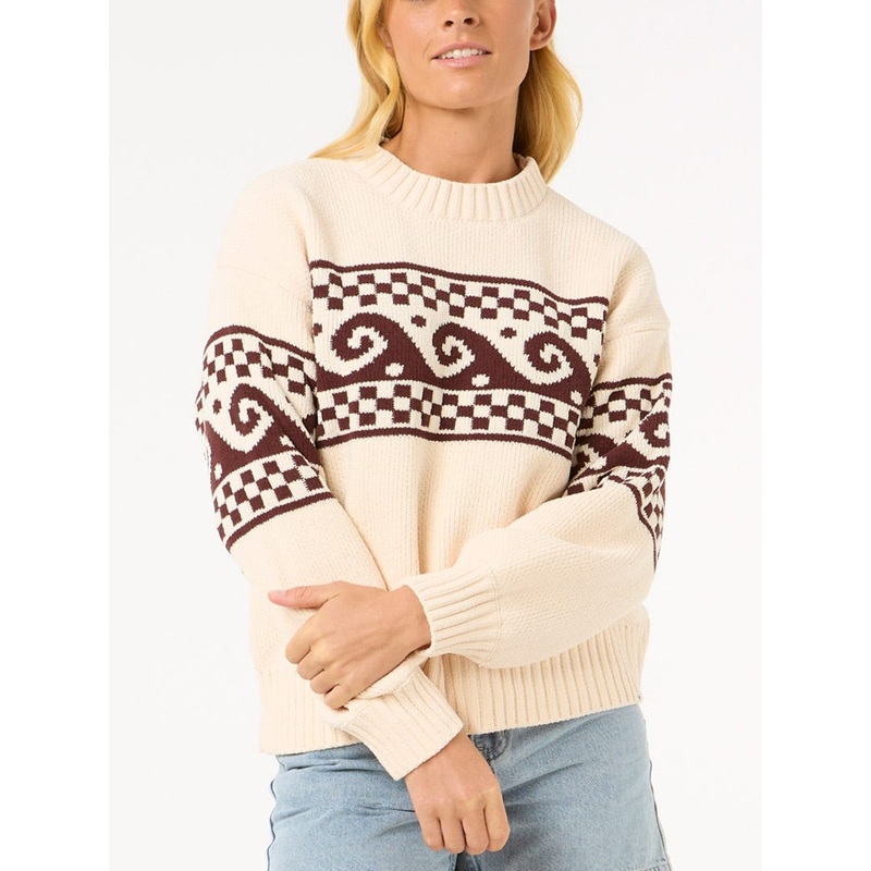 Soleil Sweater|SM|MED|BROWN/OFF WHITE (0329)