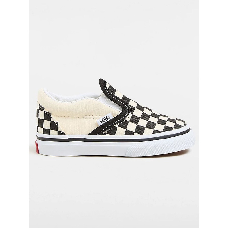 Classic Slip-On Black White Checkerboard/White Shoes (Little Kids)
