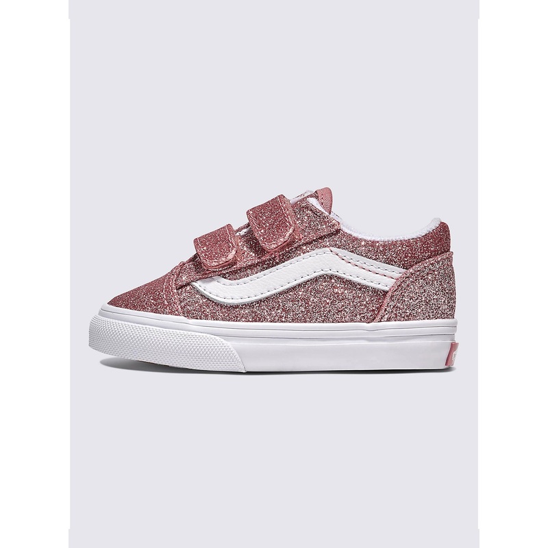 Old Skool V Glitter Rose Gold Shoes (Little Kids)