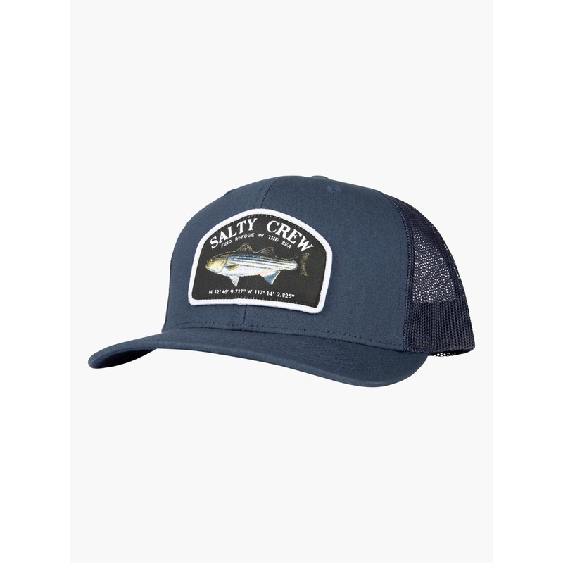 Striper Retro Trucker Hat|O/S|NAVY
