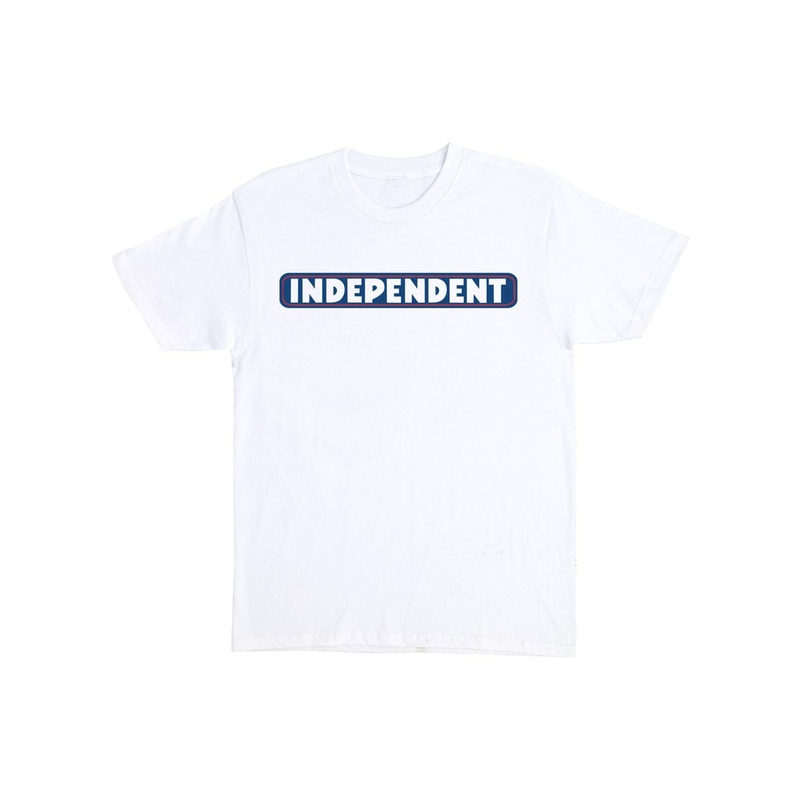 Bar Logo White/Navy T-Shirt|SM|MED|LRG|XL|XXL|WHITE/NAVY
