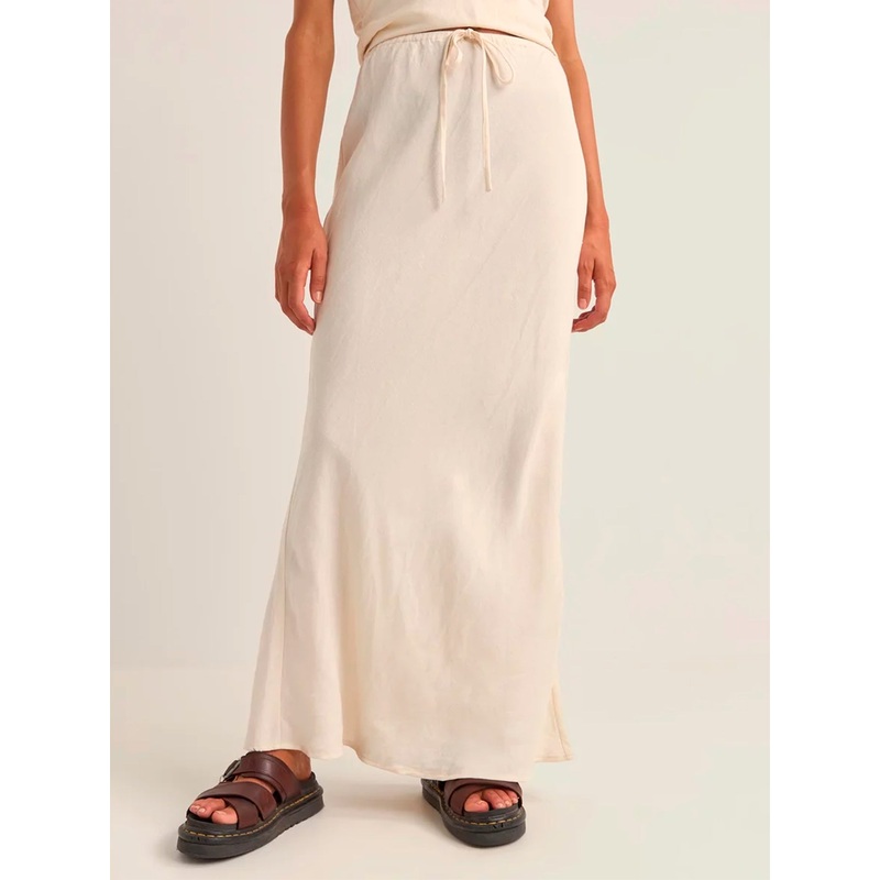 Bias Cut Maxi Skirt|SM|MED|WHITE