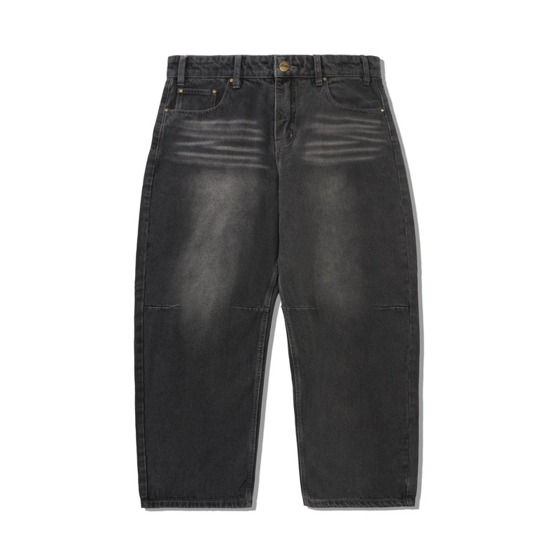 Wide Cut Jeans|30|32|34|36|WASHED BLACK|WASHED SLUB BLUE