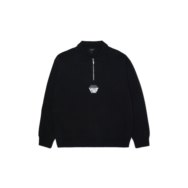 Big Block 1/4 Zip Sweater|MED|LRG|XL|BLACK