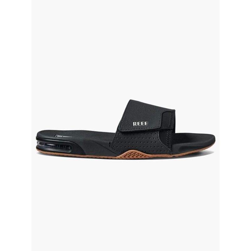 Fanning Slide Black/Silver Sandals