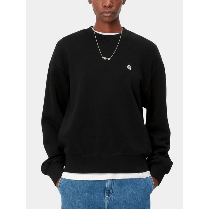 W’ Casey Crewneck Sweatshirt|SM|MED|LRG|BLACK/SILVER